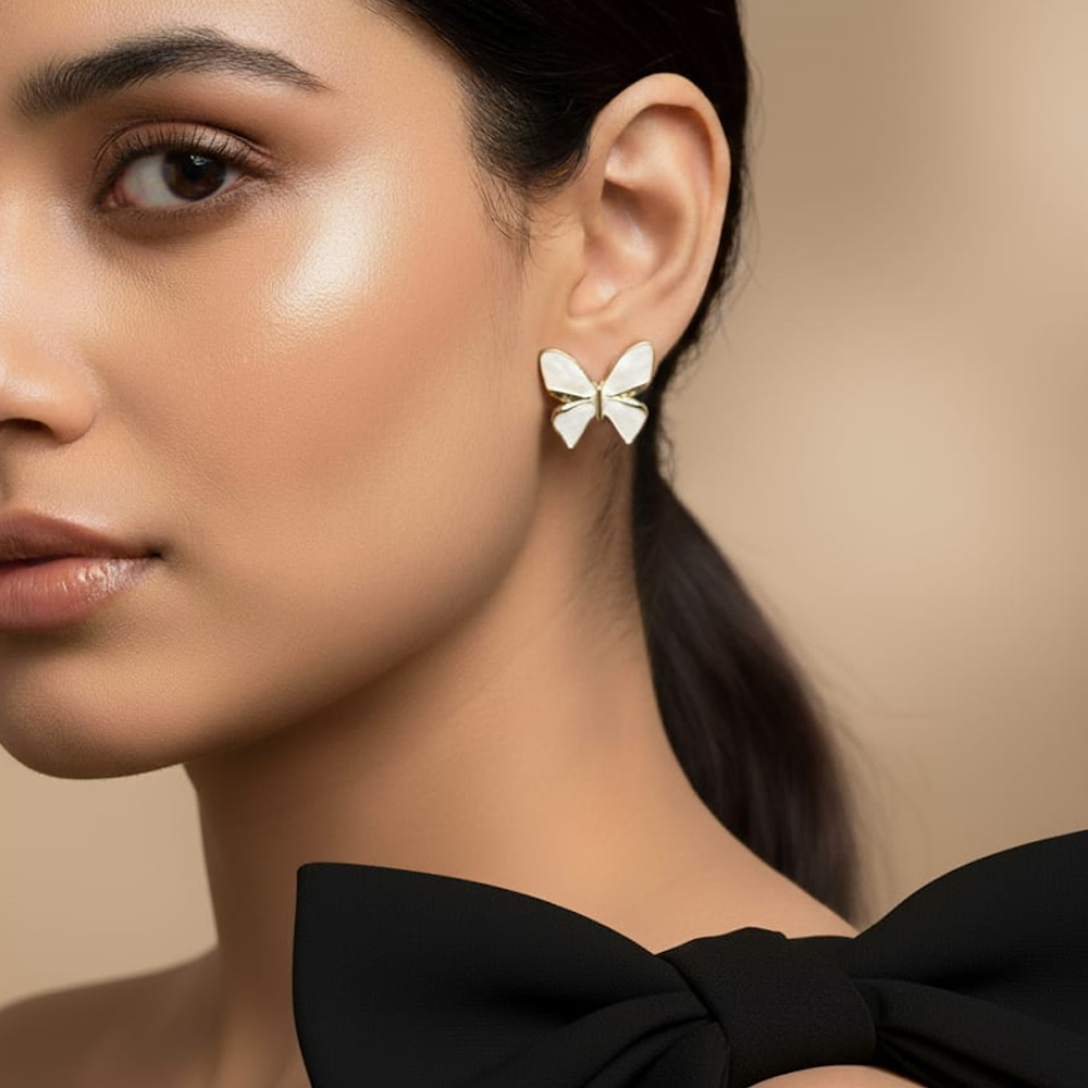 Moonbeam Butterfly Stud Earrings