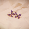 Lavender Gilded Butterfly Stud Earrings