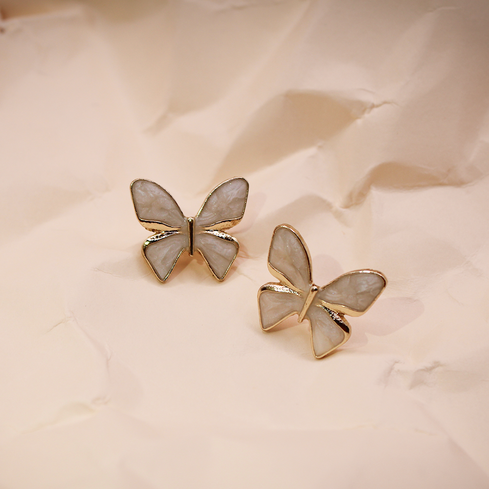 Moonbeam Butterfly Stud Earrings