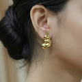 Stacked Golden Drops Statements Earrings