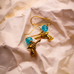 Golden Piston Dangle Earrings