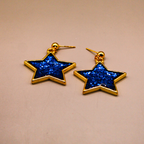 Twinkling Blue Star Dangle Earrings