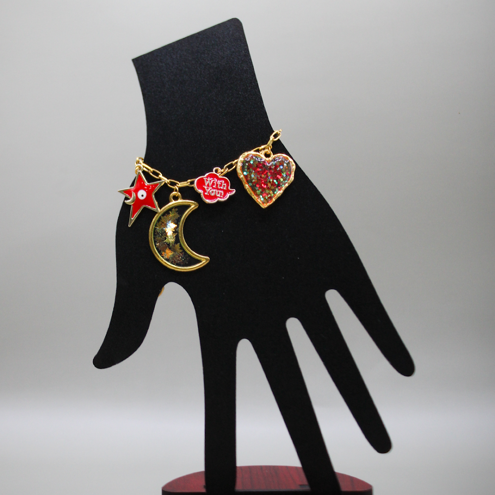 With You' Golden Resin Charms Bracelet