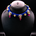 Indigo Rani Kundan Silk Thread Choker Necklace