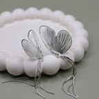 Silver Monarch Chain Drop Statement Studs