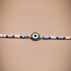Evil Eye Charm Blue-White Beaded Anklets
