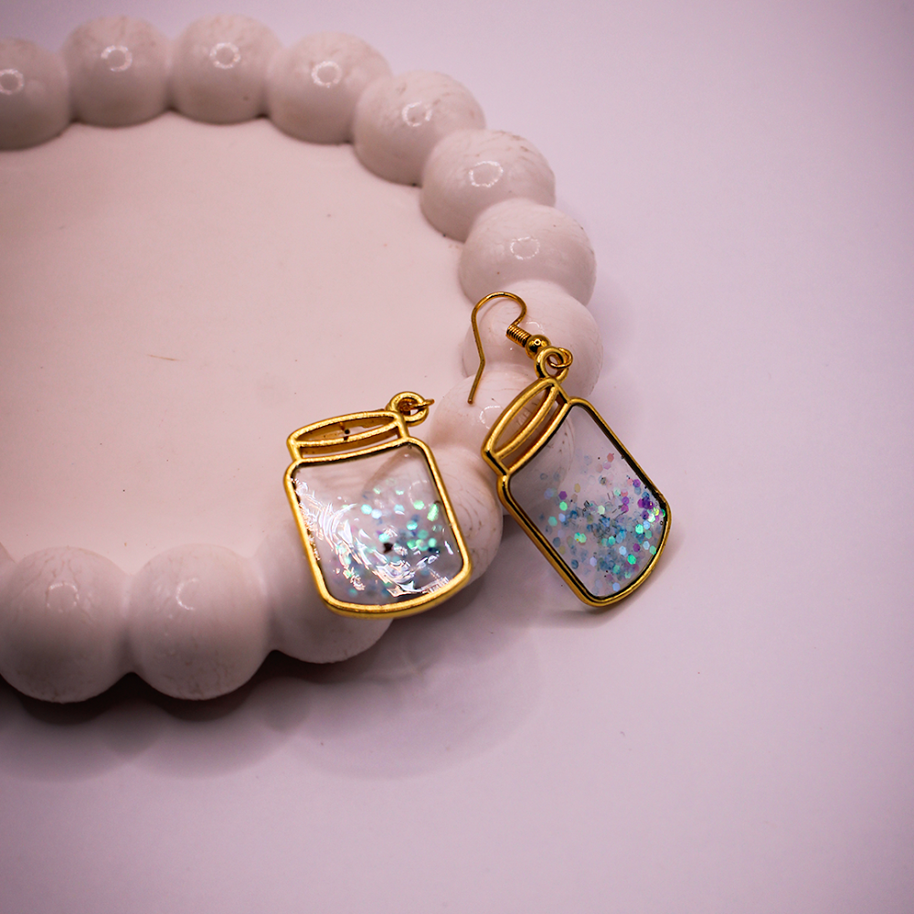 Glitter Jar Dangle Earrings