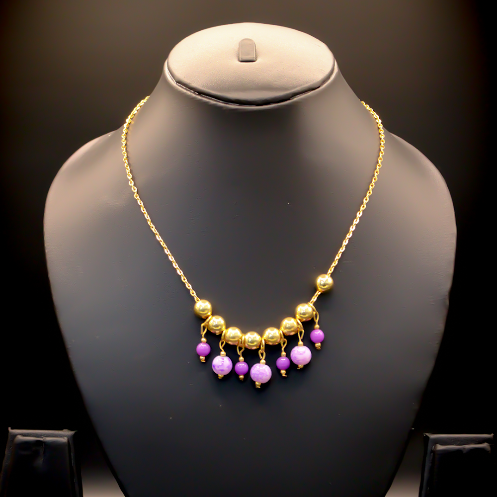 Amethyst Sphere Collar Necklace