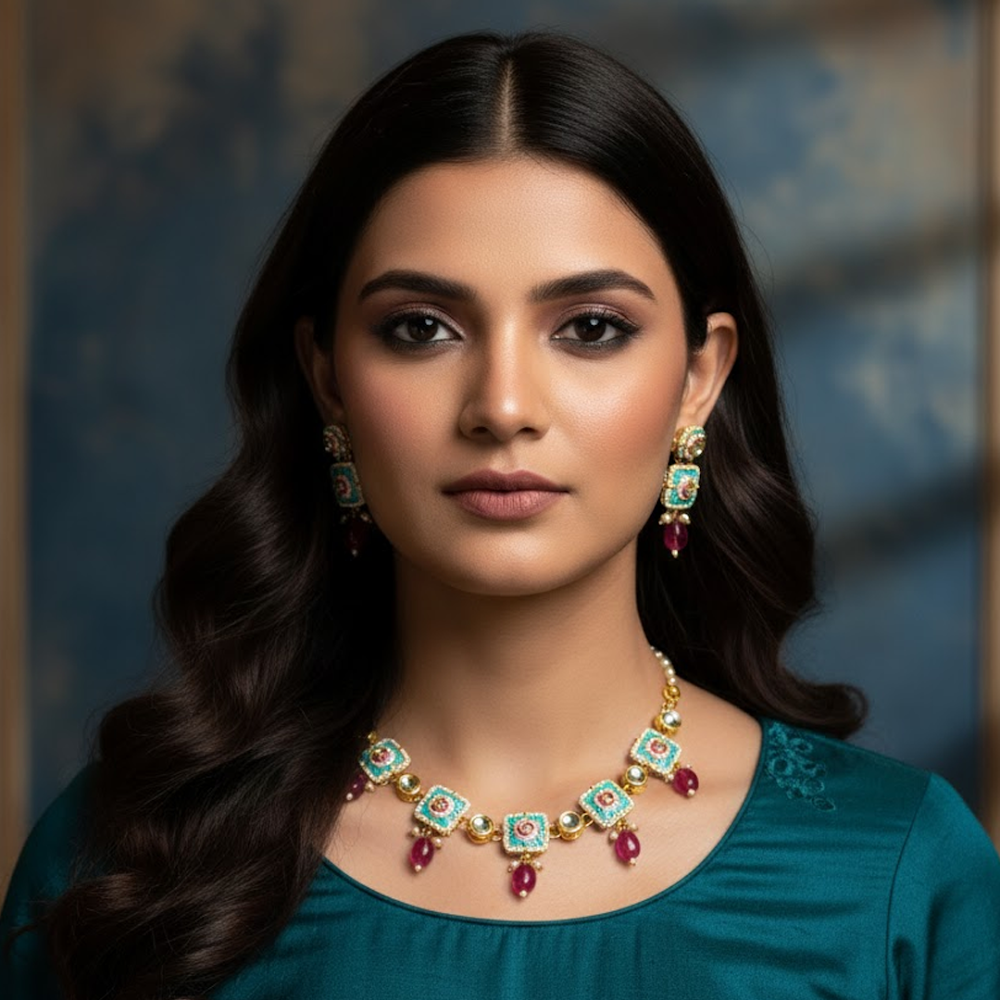 Divine Sparkle Kundan Jewellery Set