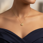 Crystal Pave Four-Way Love Golden Pendant anti-tarnish