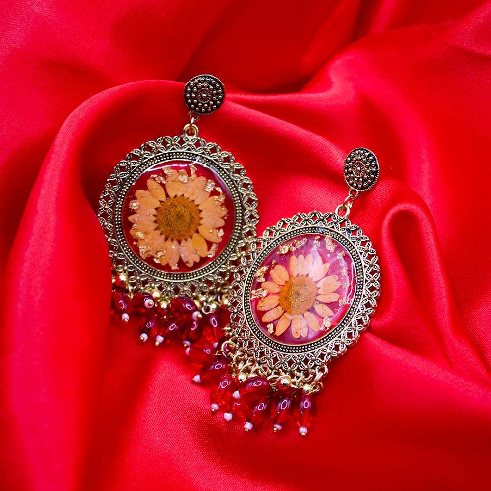 Marigold Bloom Jhumka Earrings