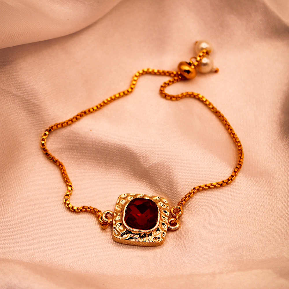 Crimson Square Kundan Bracelet
