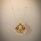 Laxmi Pendant Invisible Wire Necklace(Red)