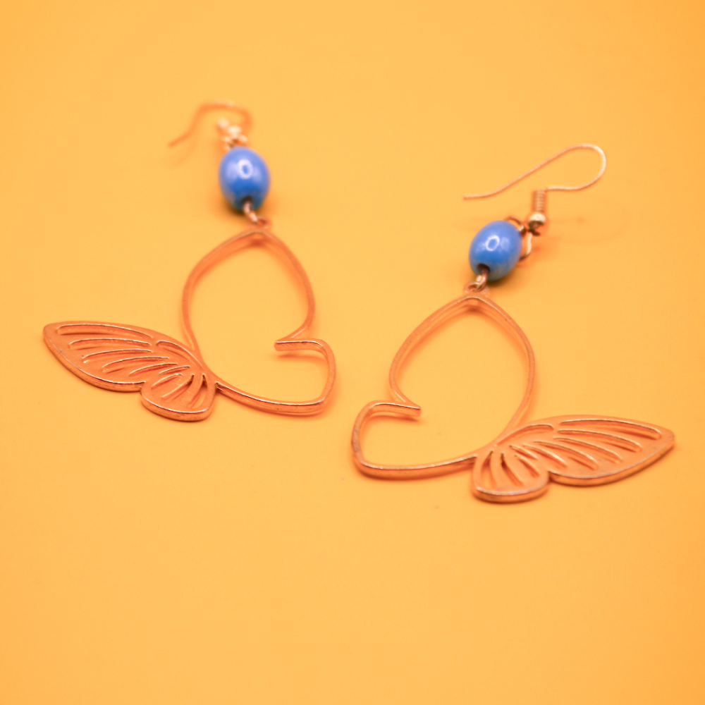 Golden Butterfly Dangle Earrings