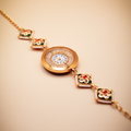 Emerald Meena Square Gilded Bracelet Watch