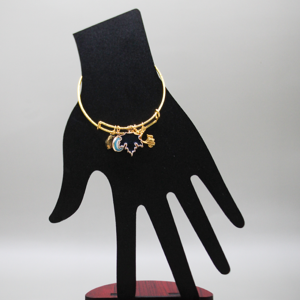 Black Leaf Golden Charms Bracelet
