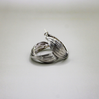 Silver Tress Orbit Hoop Earrings