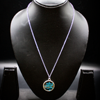 Encased Ocean Bloom Circular resin Pendant