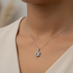 Sterling Halo Starbust Silver Pendent anti-tarnish