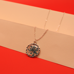 Resin Sapphire Bloom Circular Pendant