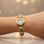 Azure Moon Golden Bracelet Watch