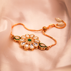 Emerald Kundan Bloom Bracelet