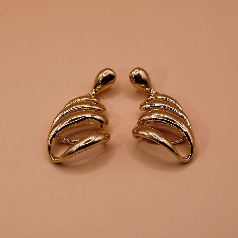 Golden Coil Drop Earrings