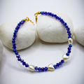 Indigo Beaded Hearts Anklets