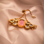 Pink Moti Cluster Kundan Bracelet