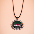 Jade Lace Bloom Resin Pendant