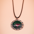 Jade Lace Bloom Resin Pendant