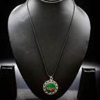 Jade Lace Bloom Resin Pendant