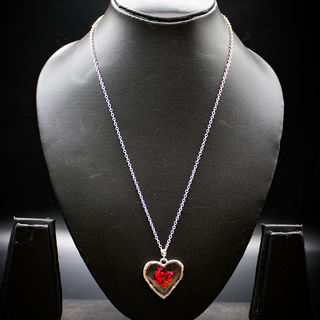 Cherry Blossom Resin Heart Pendant