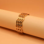 Glimmering Wave Golden Cuff Bracelet
