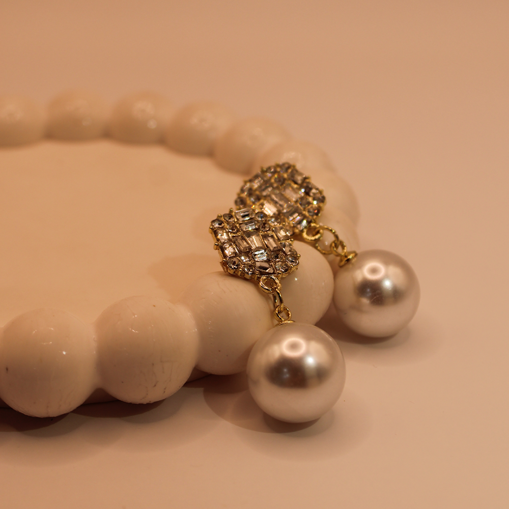 Luxe Pearl Drop Stud Earrings