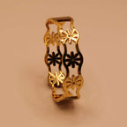 Floral Golden Cuff Bracelet