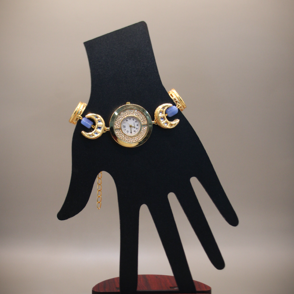 Azure Moon Golden Bracelet Watch