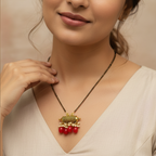 Golden Black tabiz Mangalsutra With Red Beads