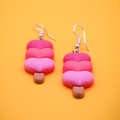 Stacked Pink Hearts Dangle Earrings