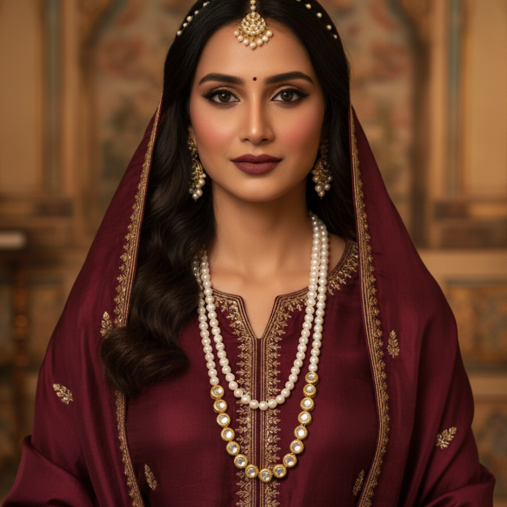 Moti-Kundan Ratan Mala Long Necklace