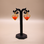 Forever Bloom Resin Heart Dangle Earrings