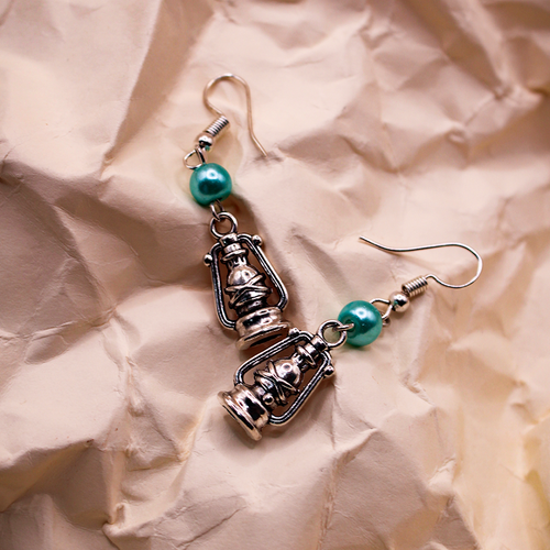 Silver Lantern Dangle Earrings