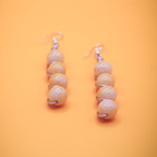 Wire Wrapped Yellow Beaded Dangle Earrings