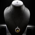 Vintage Gold-Dust Medallion resin Pendant
