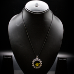 Vintage Gold-Dust Medallion resin Pendant