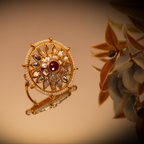 Kundan Sunburst Pearl Bordered Adjustable Cocktail Ring
