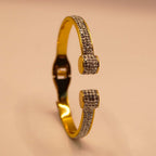 Crystal Glow Golden Cuff Bracelet