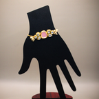 Pink Moti Cluster Kundan Bracelet