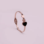 Black Heart Rose Gold Cuff Bracelet