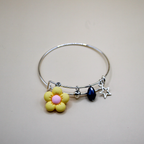 Sunshine Flower Silver Charms Bracelet